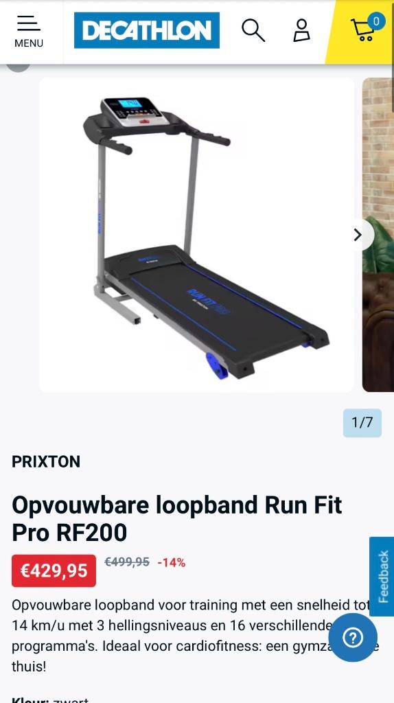 Opvouwbare loopband Run Fit Pro RF200, Ophalen, Zo goed als nieuw, Metaal, Loopband