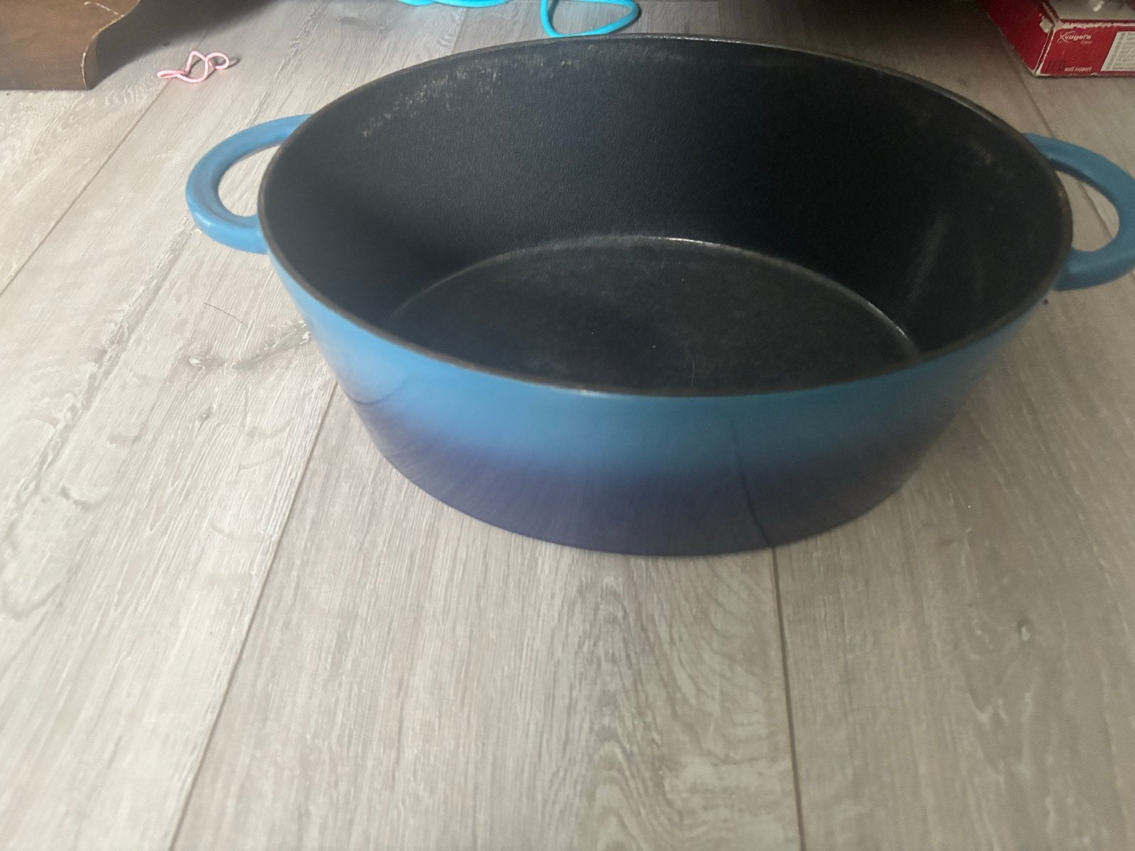 Gietijzeren braadpan met deksel - Blauw, Gebruikt, Met deksel, Ophalen of Verzenden, Overige merken