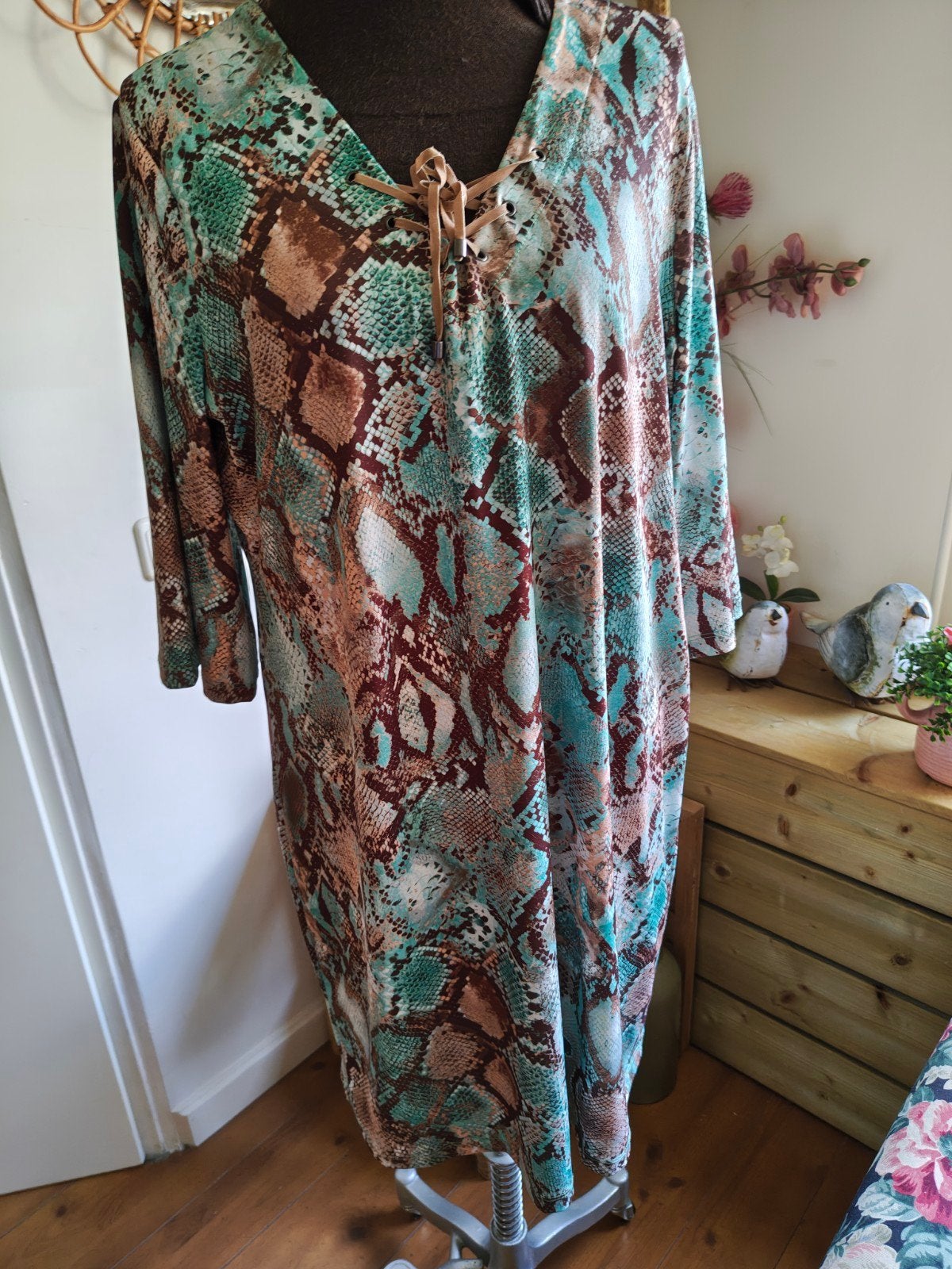 jurk kreukvrij stretch maat 44 46, Kleding | Dames, Jurken, Meerkleurig, Maat 42/44 (L), Ophalen of Verzenden, Zo goed als nieuw
