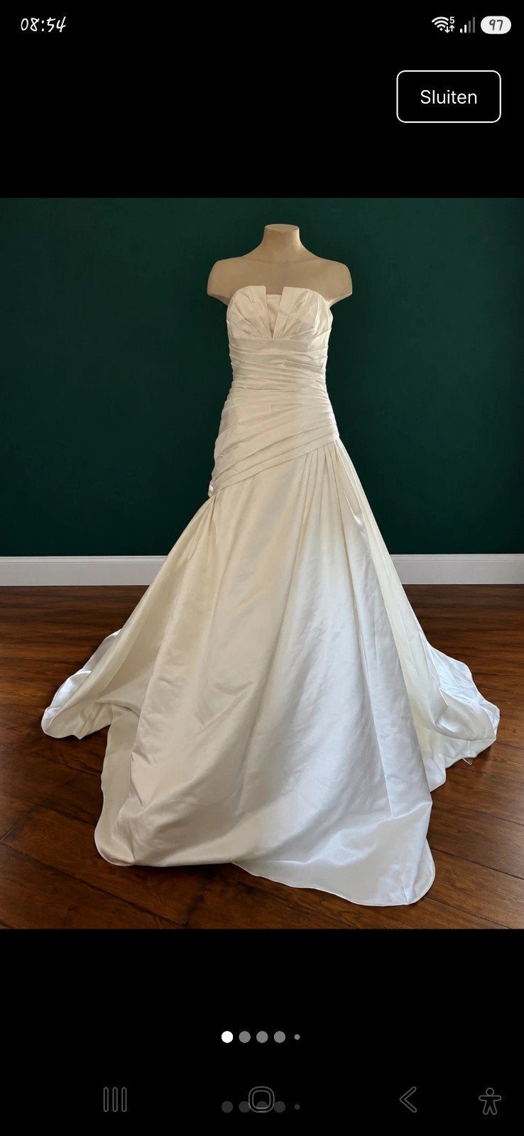 Elegante strapless trouwjurk met sleep, Kleding | Dames, Trouwjurk, Verzenden, Wit, Nieuw