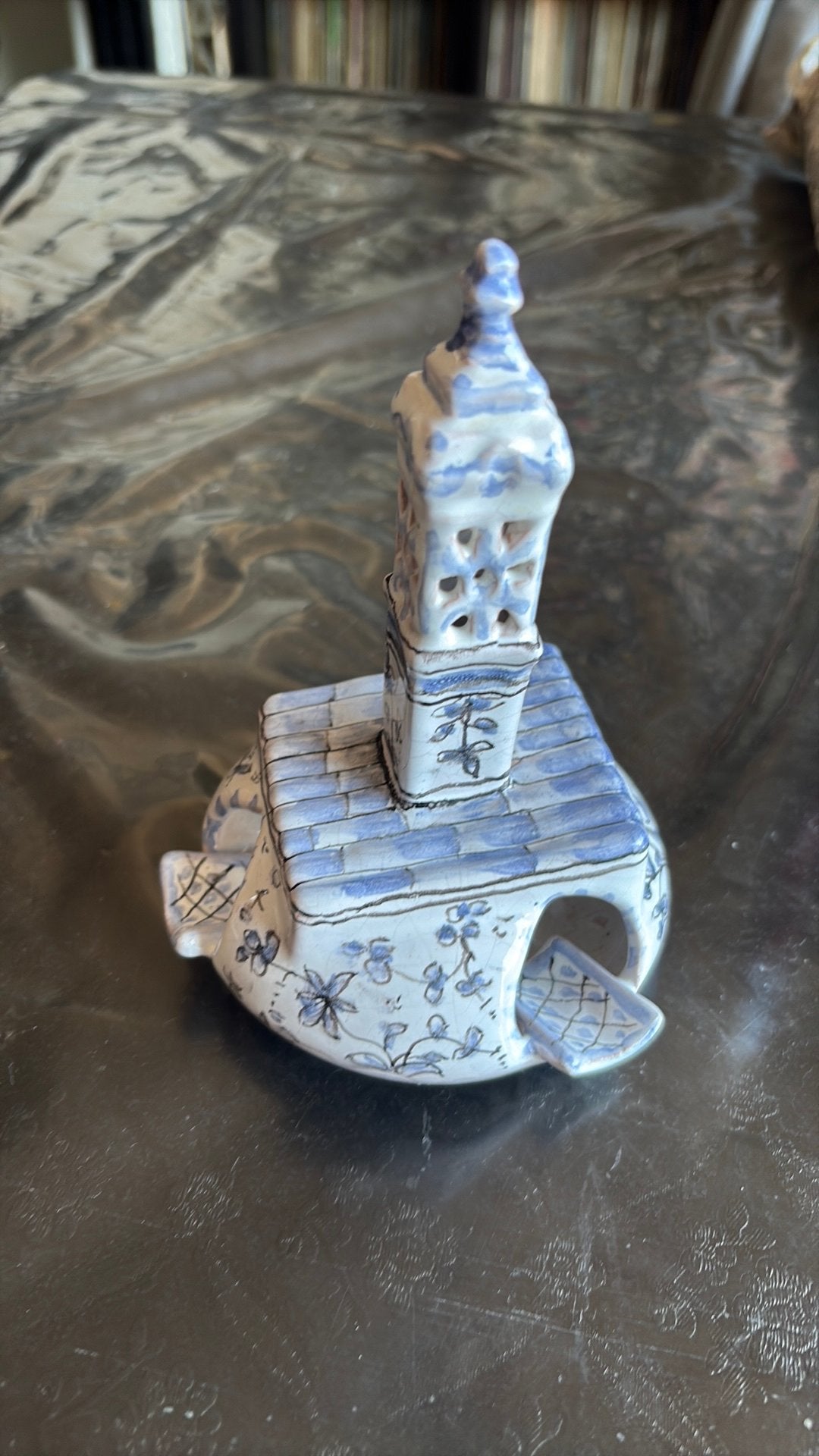 Vintage asbak terracotta Sagres Portugal, Ophalen of Verzenden, Gebruikt, Asbak