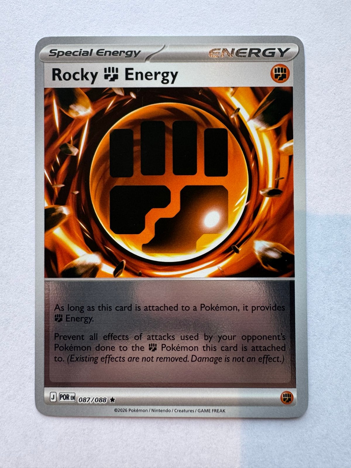 Pokémon TCG Rocky Energy 087/088 Special Energy Reverse holo, Ophalen of Verzenden, Zo goed als nieuw, Losse kaart