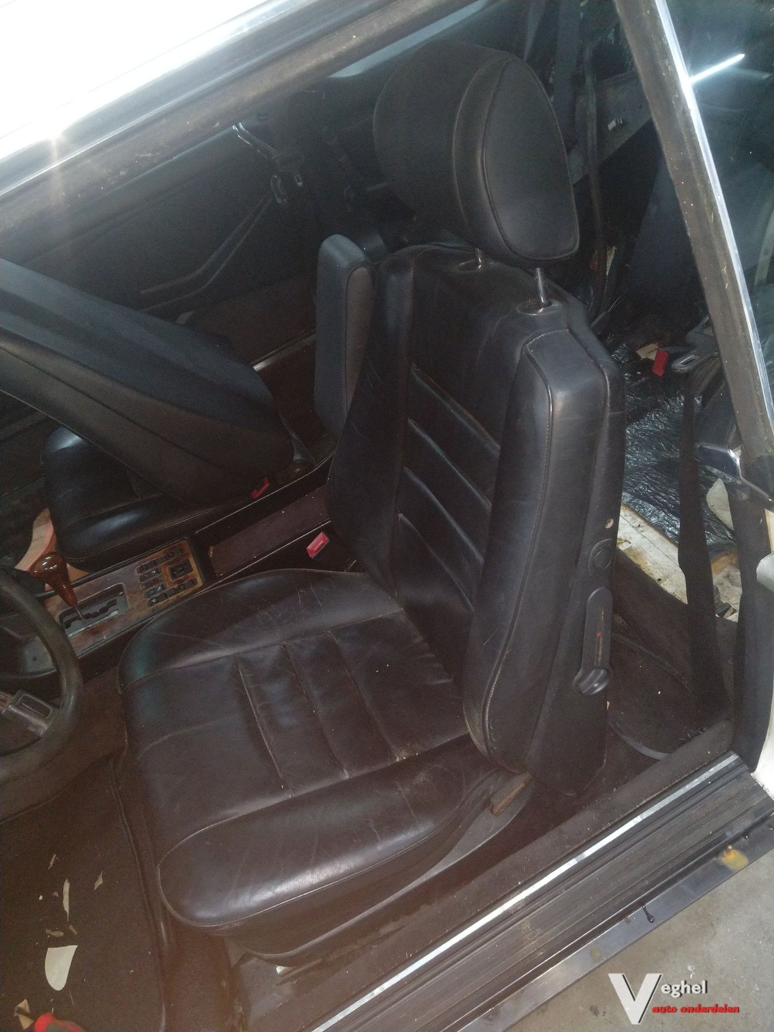 Mercedes w126 sec zwart leren bekleding