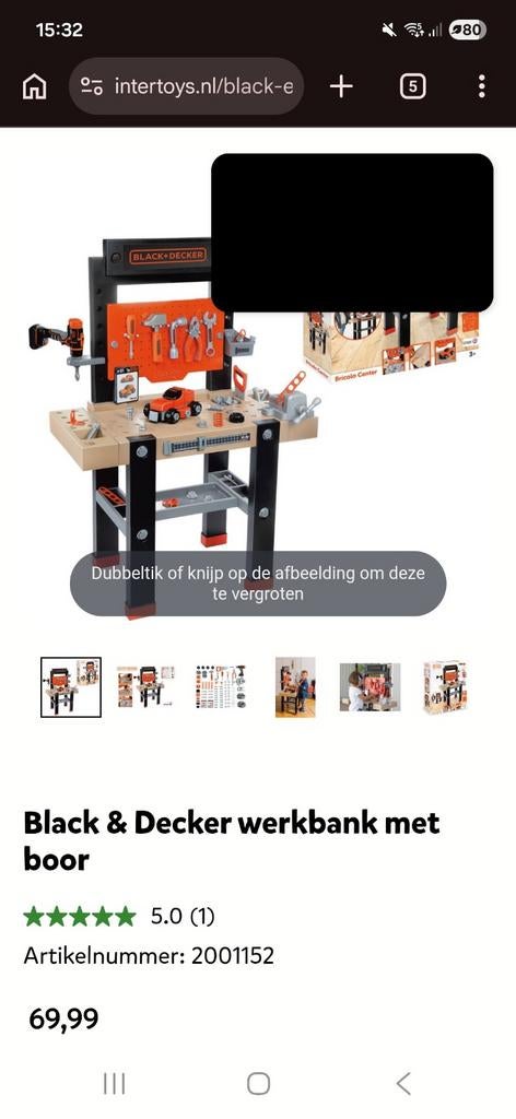Black & Decker Werkbank met Boor - Speelgoed, Ophalen, Zo goed als nieuw, Jongen of Meisje
