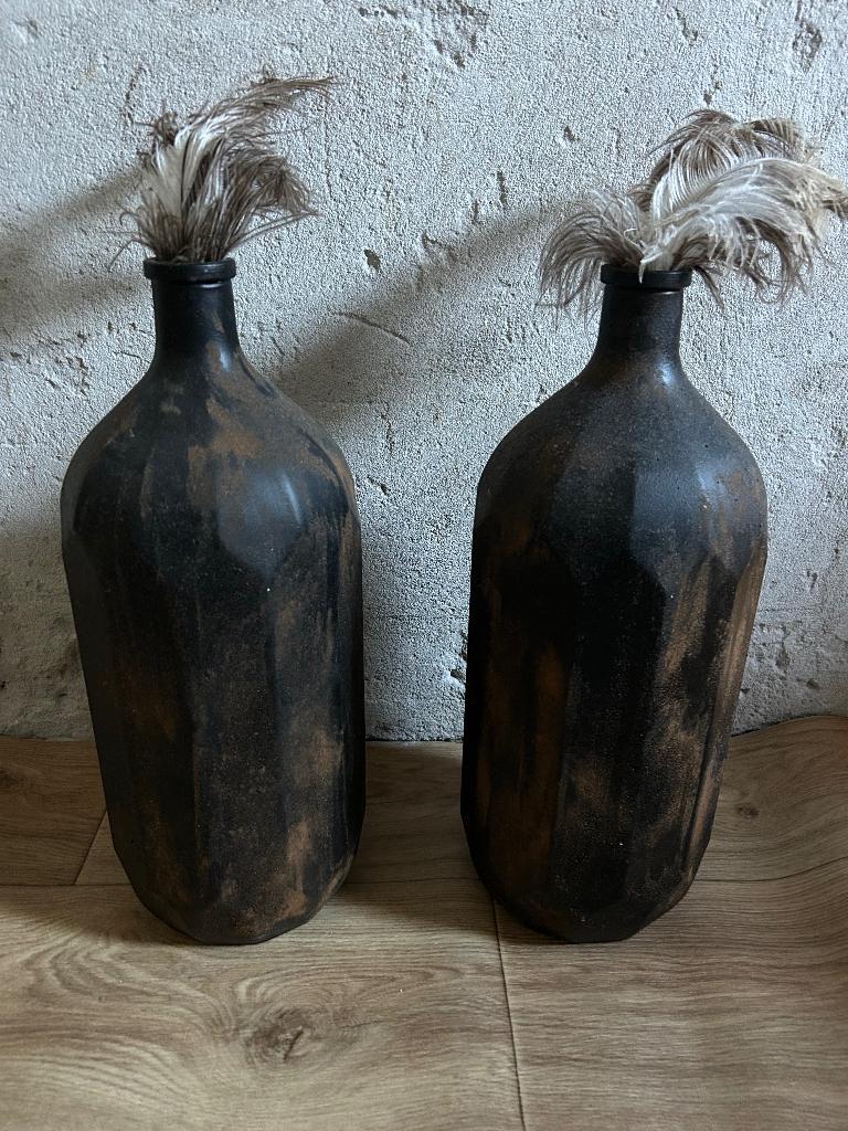 2 vazen, Ophalen, Overige kleuren, 50 tot 75 cm, Glas