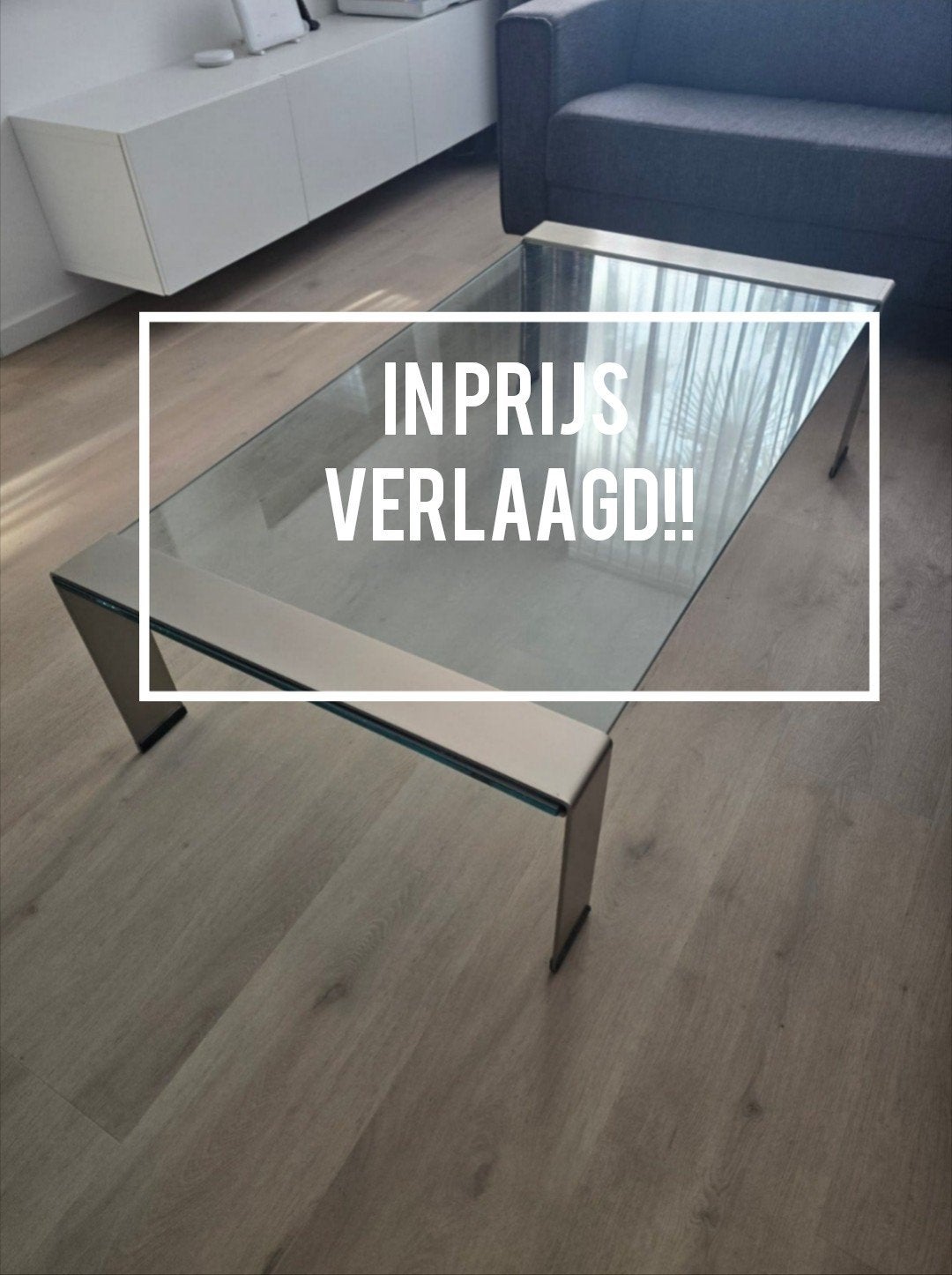 Glazen salontafel, Huis en Inrichting, Ophalen, Design, 50 tot 100 cm, Glas