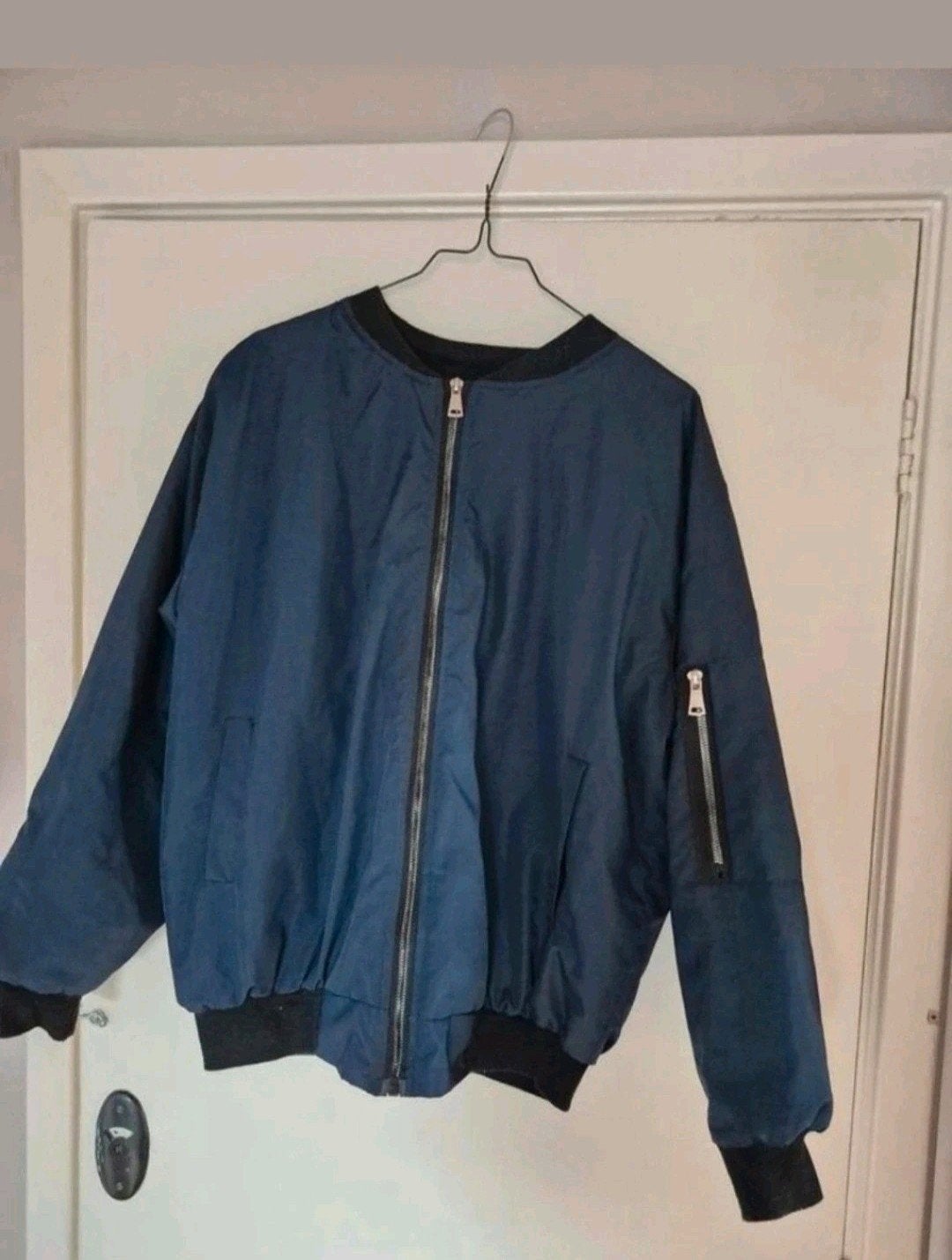 Zgan blauwe bomberjack maat 36 S H&M, H&M, Blauw, Ophalen of Verzenden, Zo goed als nieuw