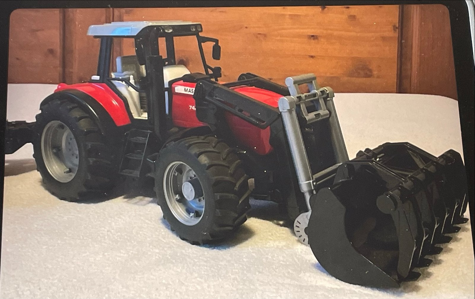 Bruder Massey Ferguson 7480 met voorlader en aanhanger, Ophalen of Verzenden, Gebruikt