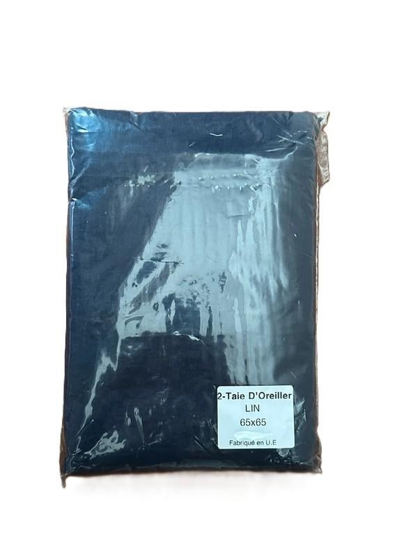 100% linnen kussenhoezen / slopen 65x65 Nachtblauw, Eenpersoons, Blauw, Hoeslaken of Sloop, Nieuw