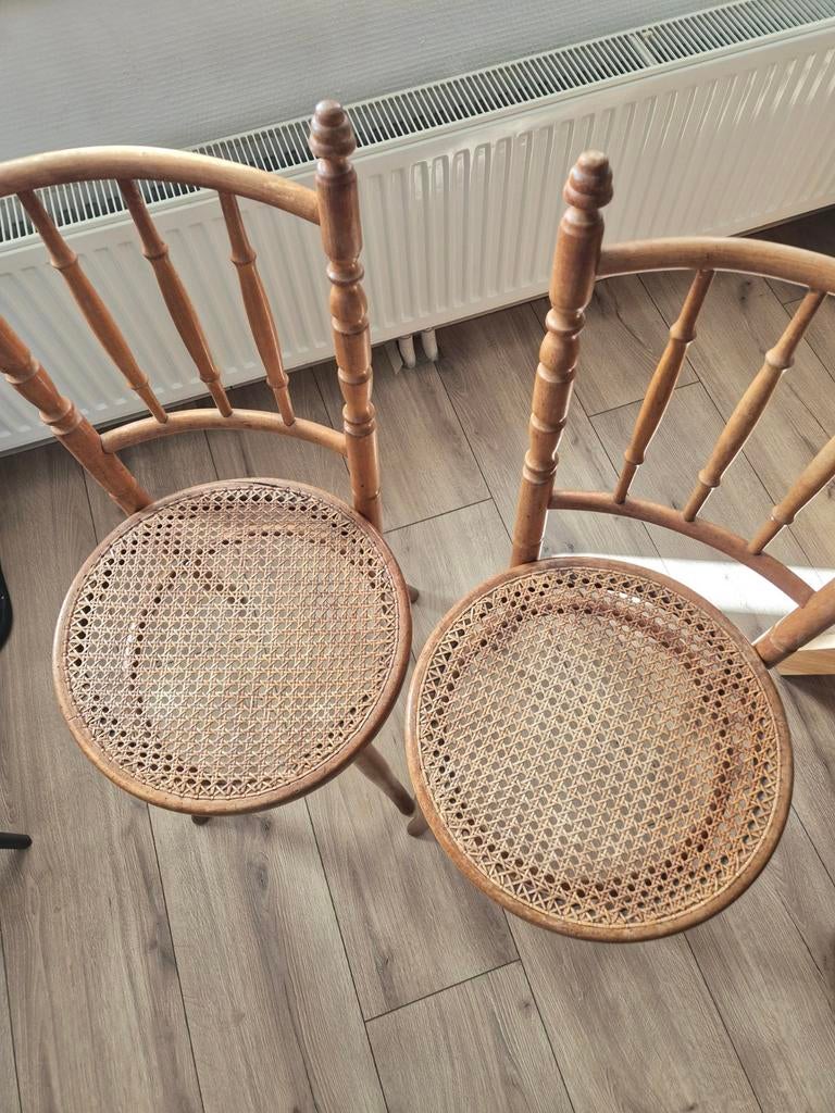 Unieke Vintage Rotan Mundus Vienna Stoelen, Antiek en Kunst, Ophalen