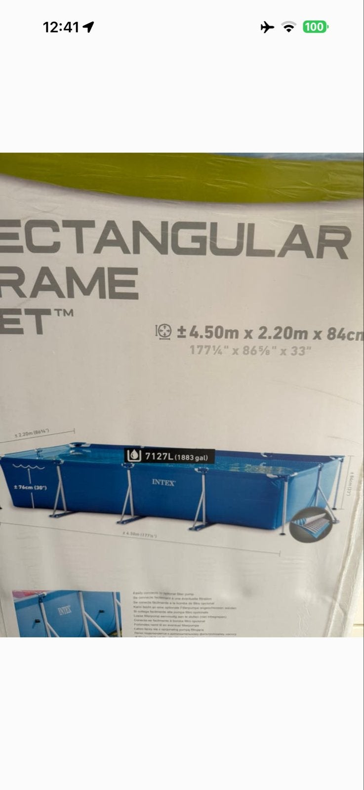 Intex Rectangular Frame Zwembad - 4.50m x 2.20m x 84cm, Ophalen, 200 tot 300 cm, 80 tot 120 cm, Nieuw