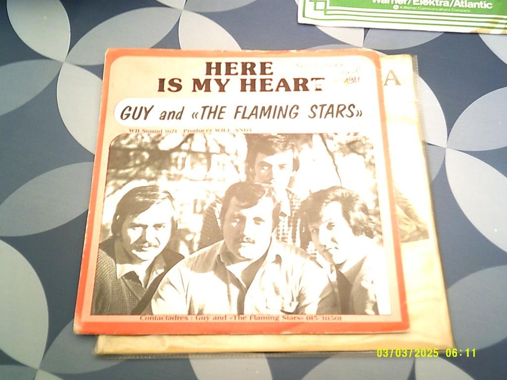 Guy and The Flaming Stars – Here Is My Heart Vinyl singel, Fotohoes, Ophalen of Verzenden, Zo goed als nieuw, Pop