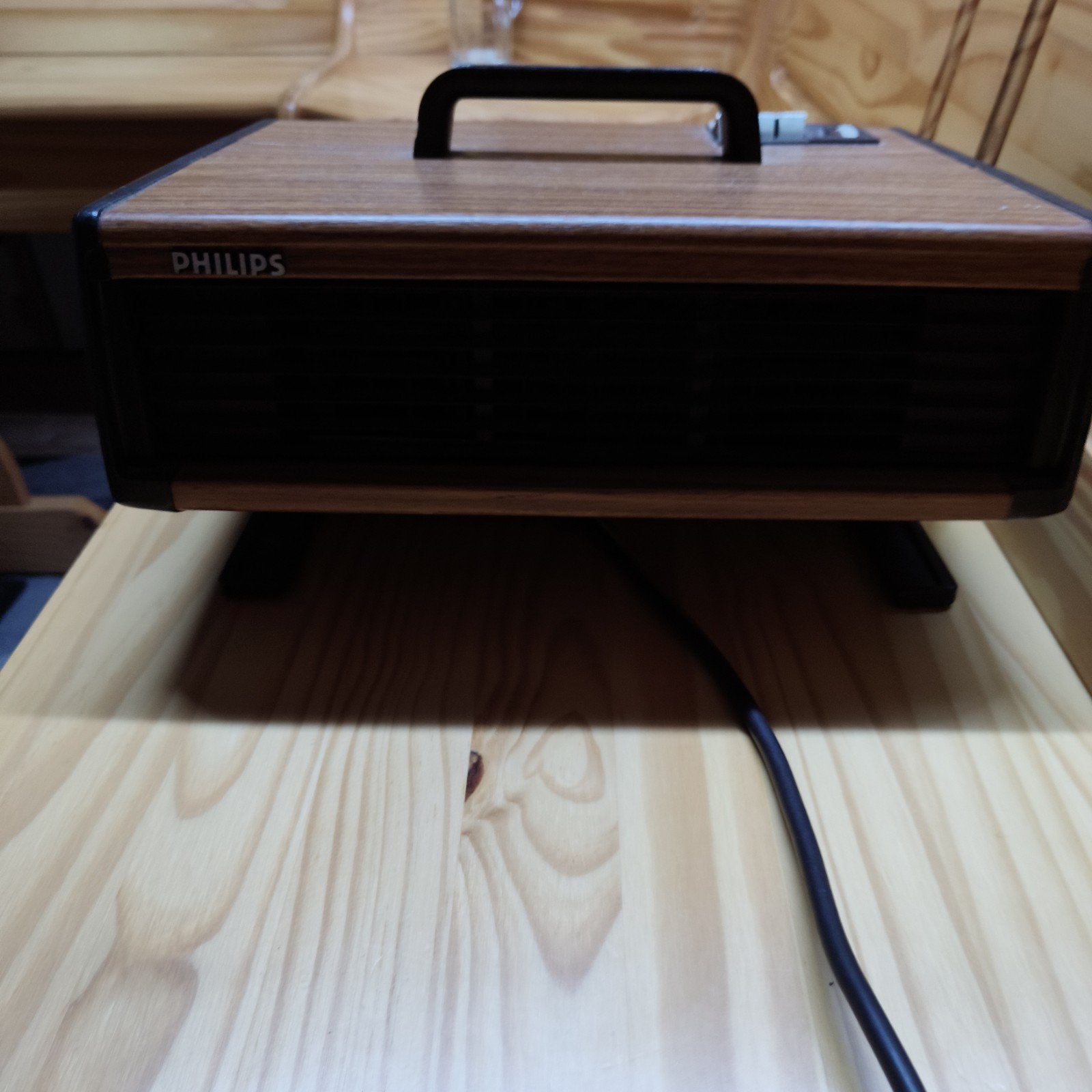 Vintage Philips Tafelventilator - Houtlook, Ophalen of Verzenden, Gebruikt, Tafelventilator
