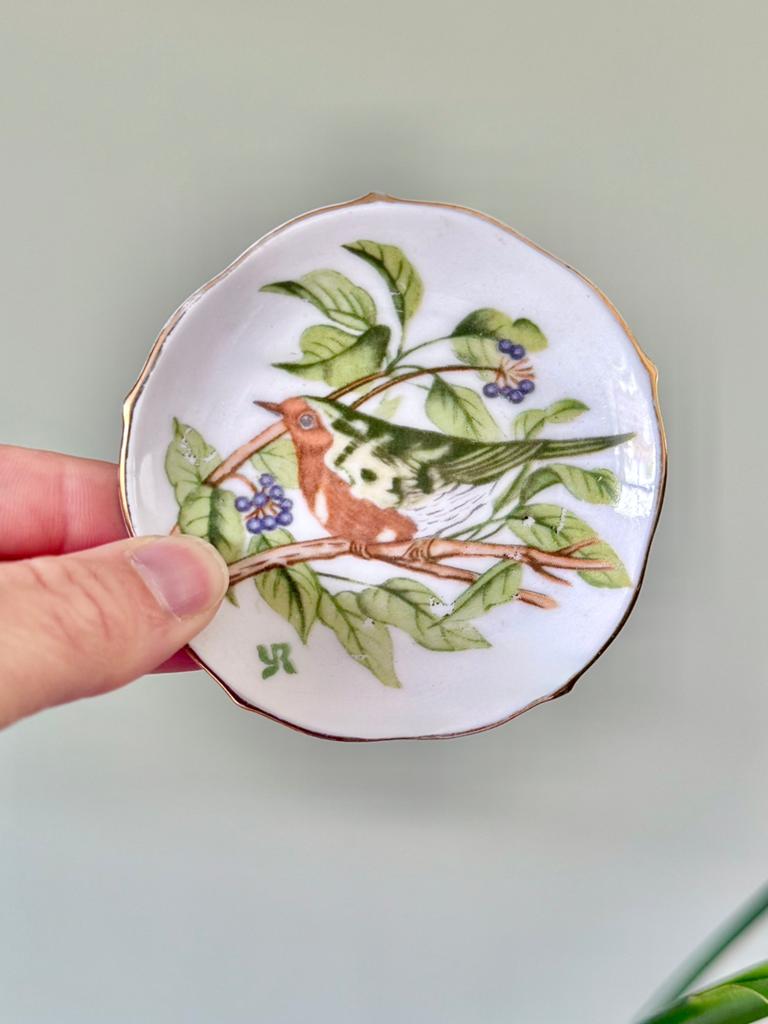 Vintage mini bordje wandbordje muurbordje vogel, Ophalen of Verzenden, Gebruikt