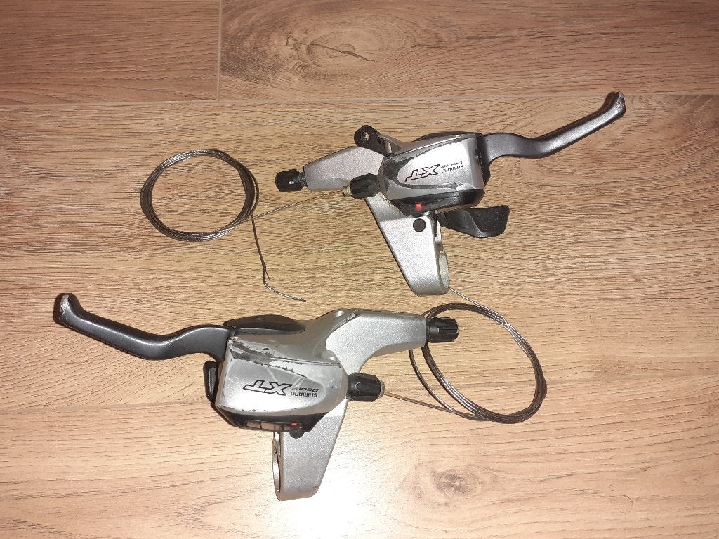 Shimano Deore XT M-760 3x9 Shifters Remmen, Ophalen, Gebruikt, Shimano, Derailleur of Ketting