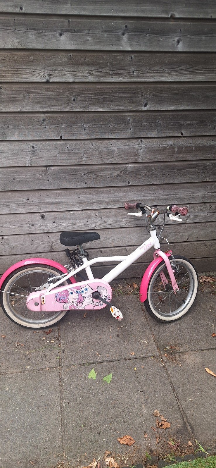 Meisjes kinderfiets  roze/wit, Fietsen en Brommers, Fietsen | Kinderfietsjes, Ophalen, Gebruikt, Minder dan 16 inch