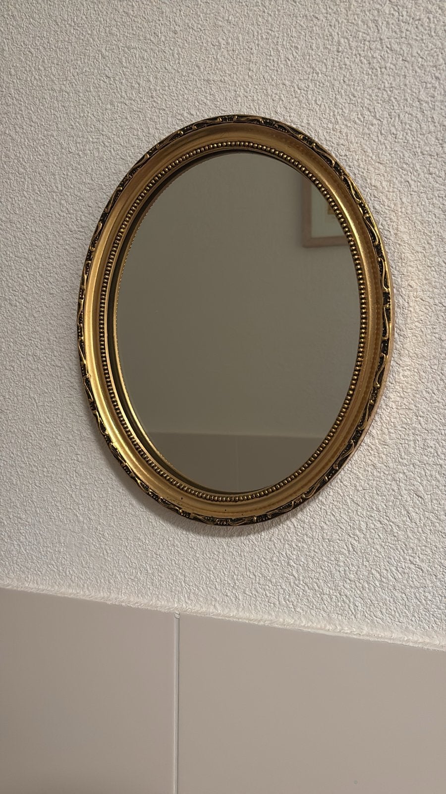 Ovale spiegel met gouden barok lijst, Ophalen, Minder dan 50 cm, Gebruikt, Minder dan 100 cm