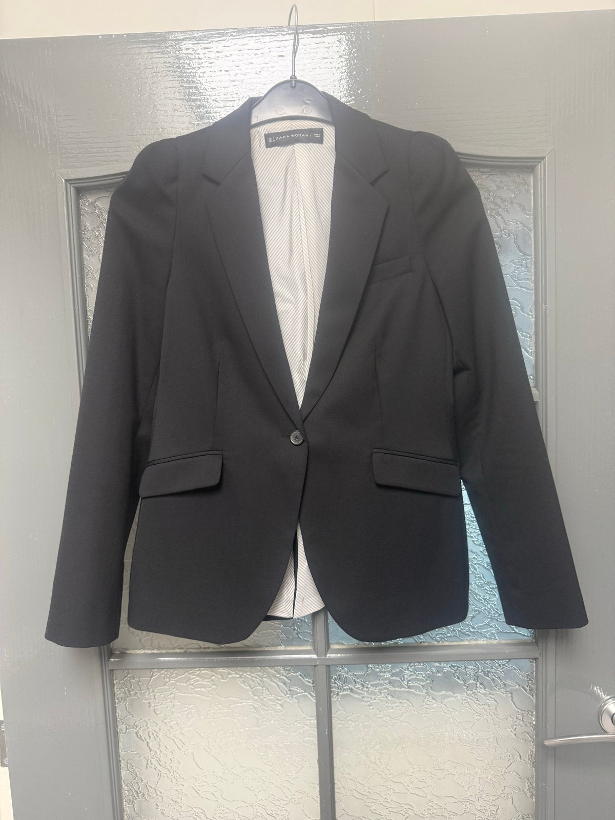 Zwarte blazer van Zara Woman - Maat S, Zwart, Ophalen of Verzenden, Zo goed als nieuw, Jasje