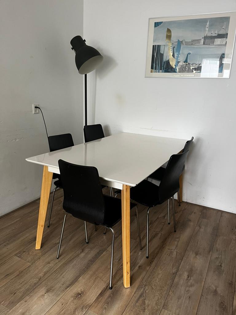 Eettafel met 6 stoelen, Ophalen, Overige materialen, 50 tot 100 cm, Zo goed als nieuw