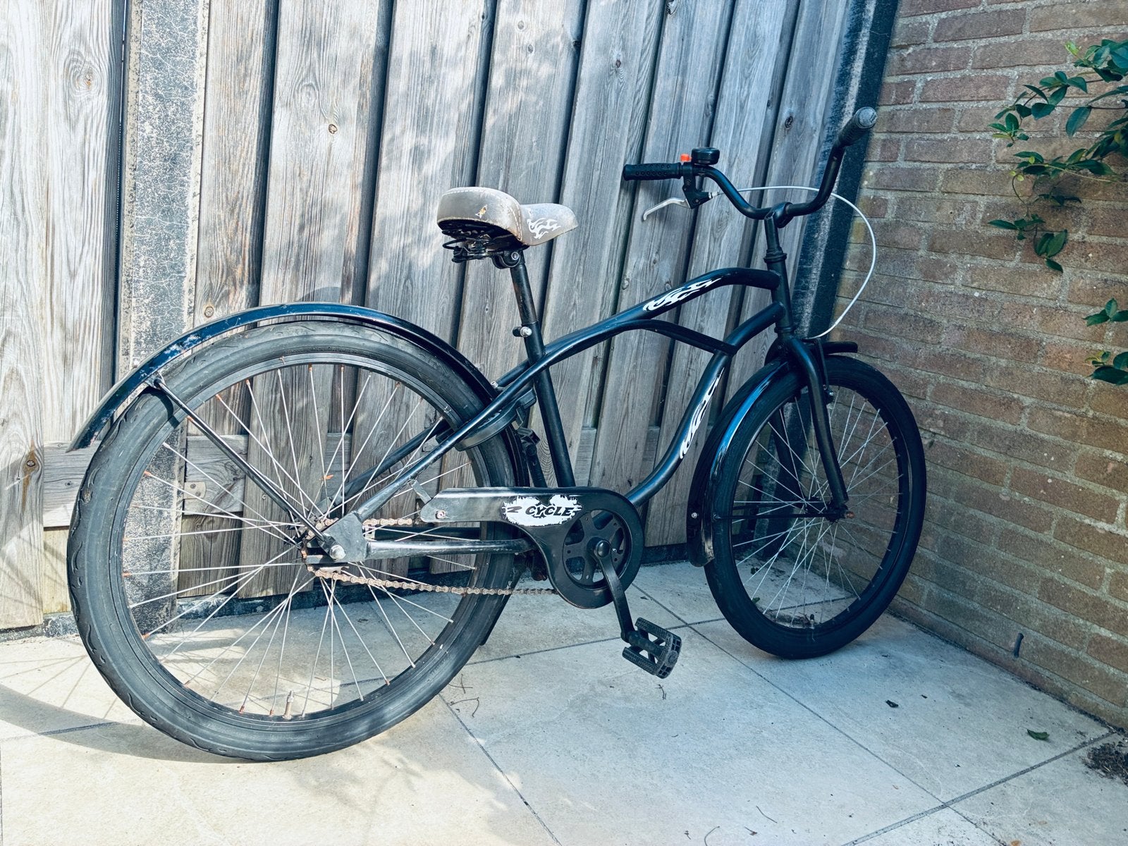 Zwarte Cruiser Fiets - Comfortabel en Stijlvol, Gebruikt, Velgrem, 53 tot 57 cm, Ophalen