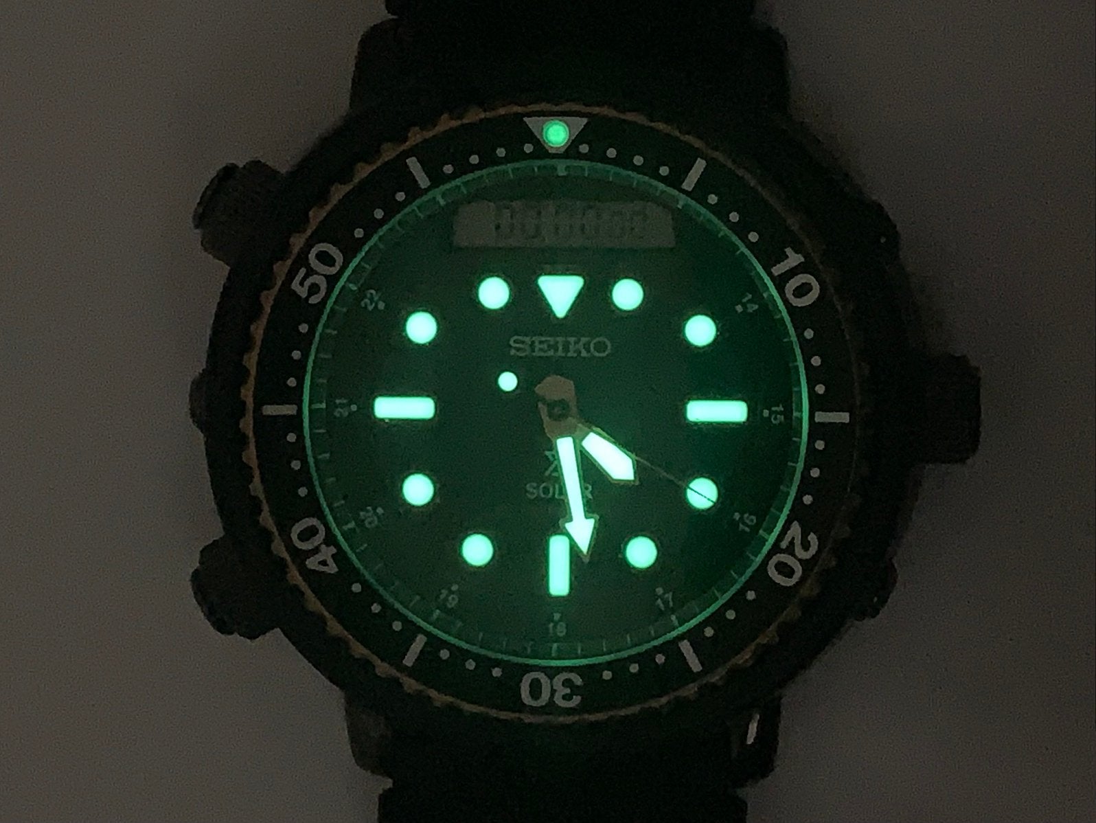 Seiko SNJ025 hybride duikhorloge (Arnie II), Ophalen, Seiko, Gebruikt, Staal