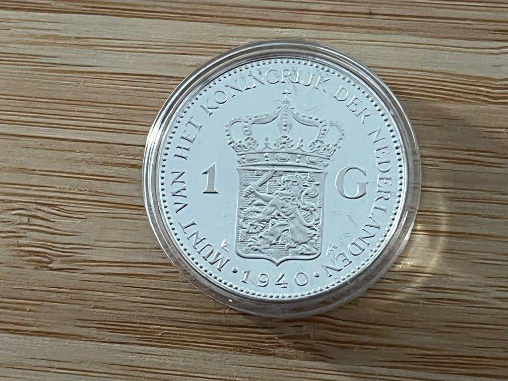 Proof munt Nederland. Wilhelmina met helm, Ophalen of Verzenden, Koningin Wilhelmina, Euro's, Zilver