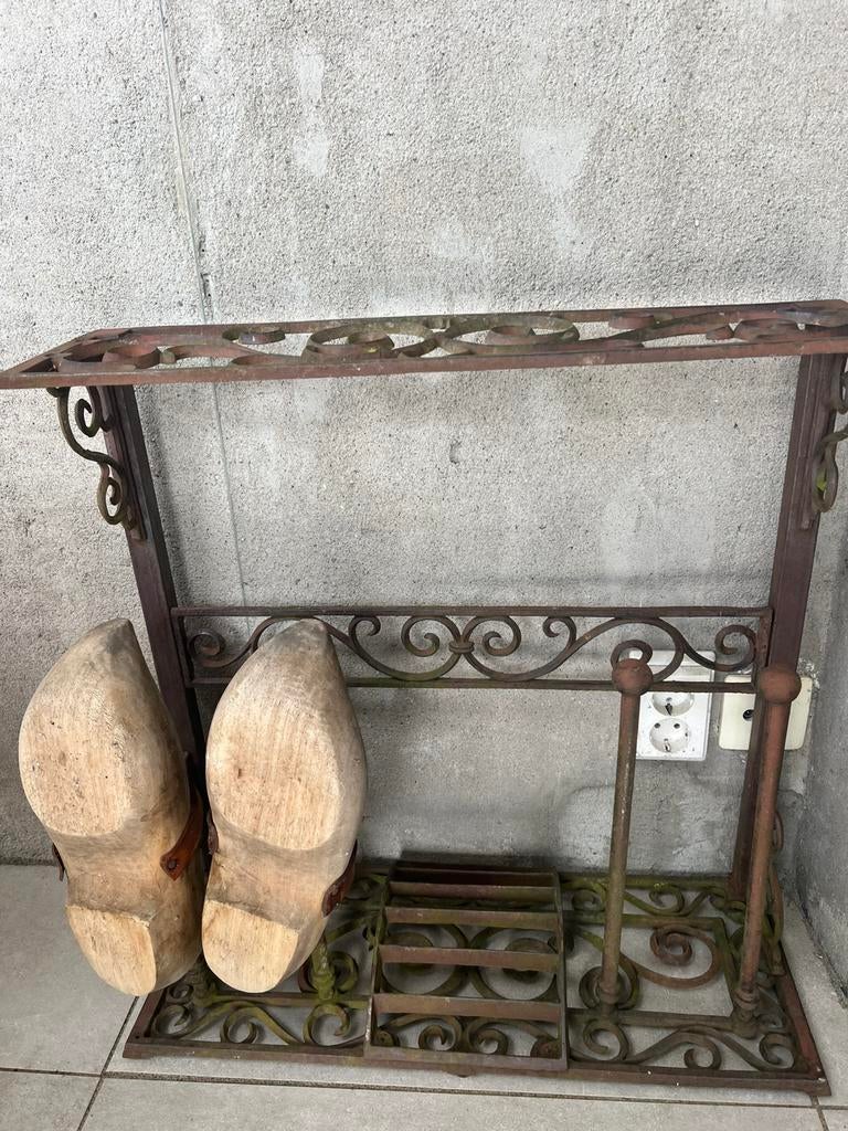 Gietijzeren laarzen / klompenrek , vintage !, Ophalen, Gebruikt