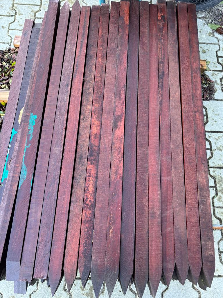 Hardhout piket 4 x 4 x 120 cm, Ophalen, Palen, Nieuw, Hardhout
