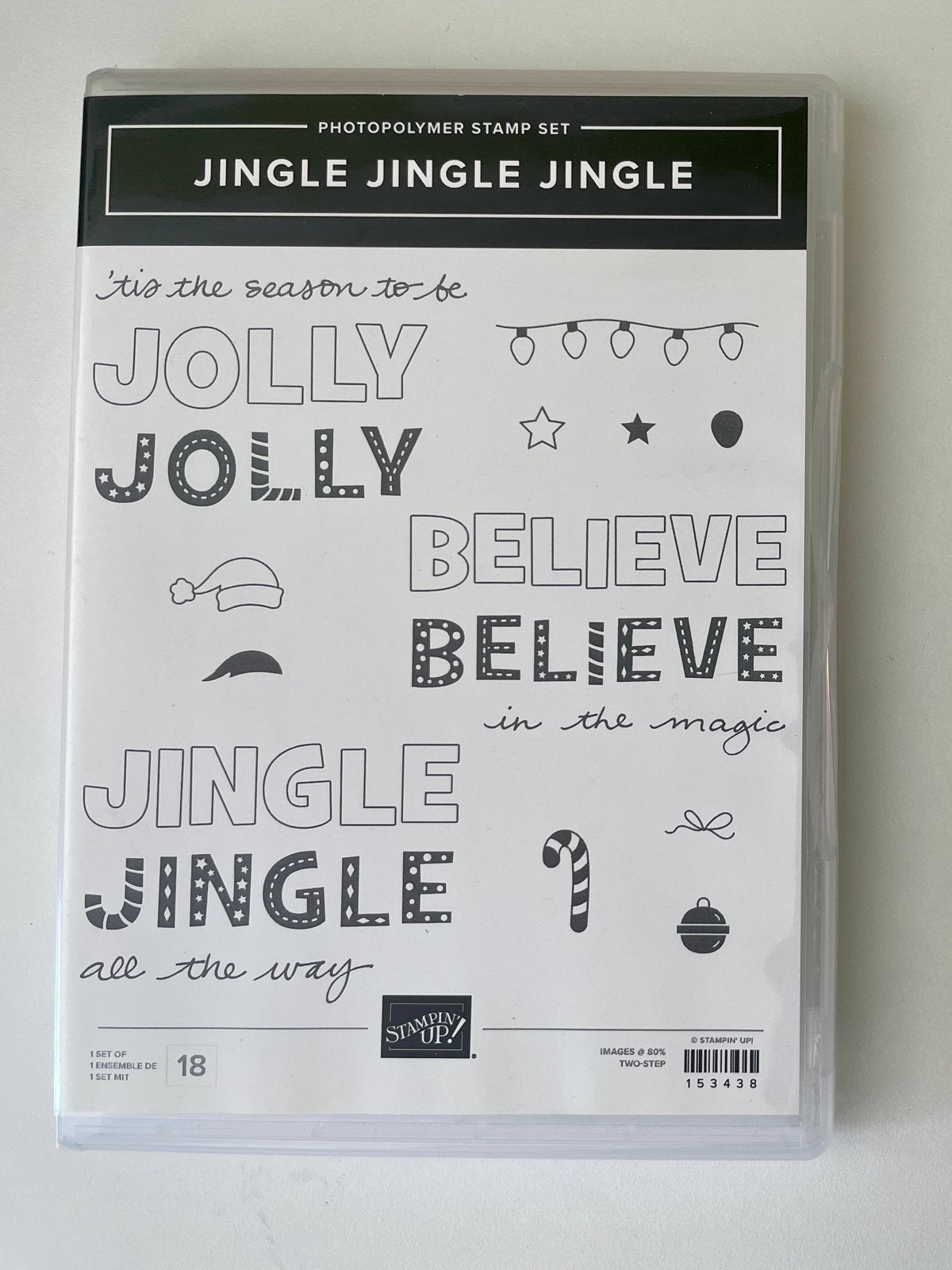 Stampin' Up! Jingle Jingle Jingle stempelset, Hobby en Vrije tijd, Ophalen of Verzenden, Gebruikt, Clearstamp