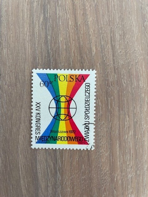 25e Int. Vakbondscongres 1972 , Ophalen of Verzenden, Polen, Gestempeld
