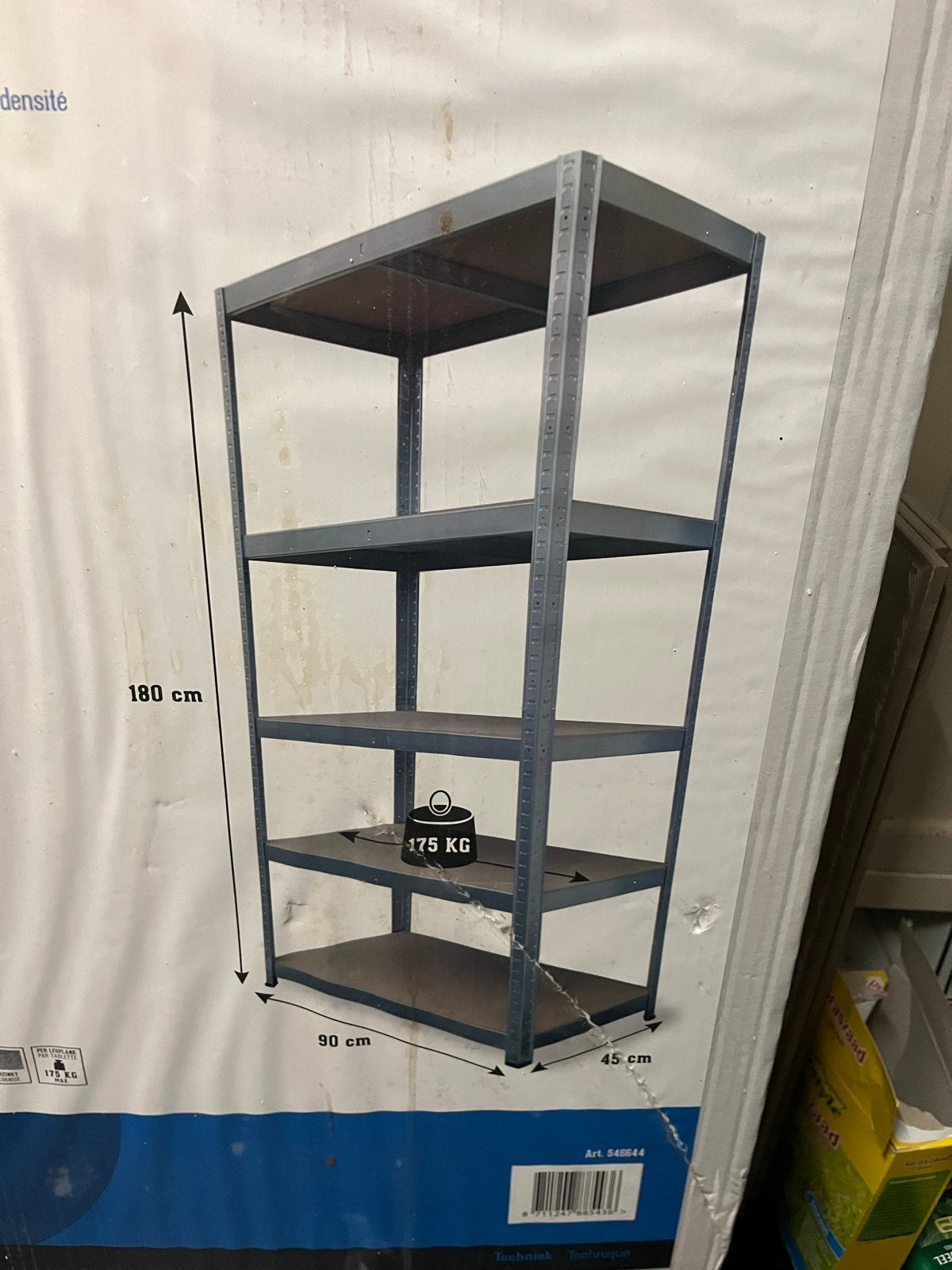 Nieuw Zwaar Metalen Opbergrek stellingkast- 180x90x45 cm, Ophalen, Nieuw