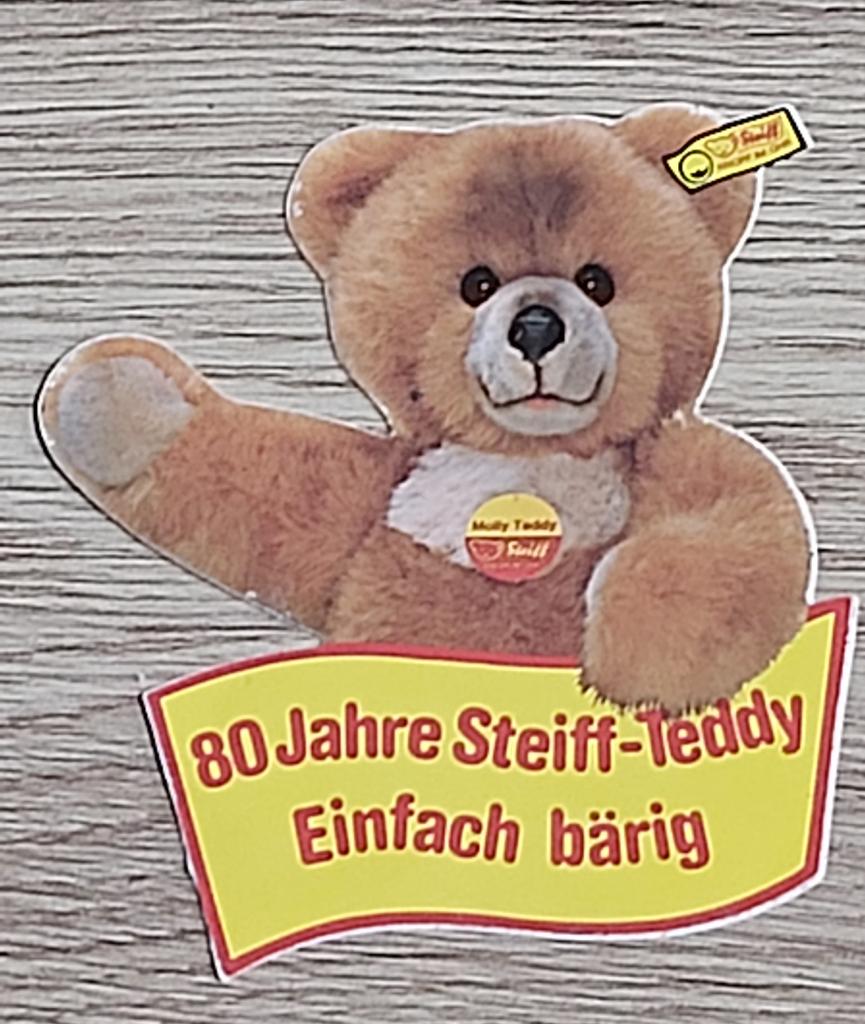 Sticker 80 Jahre Steiff-Teddy Einfach bärig., Ophalen of Verzenden, Zo goed als nieuw, Merk