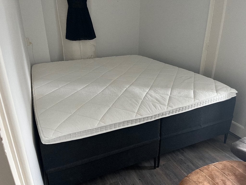 Boxspring antraciet 180x200, Ophalen, Gebruikt, Tweepersoons, 180 cm
