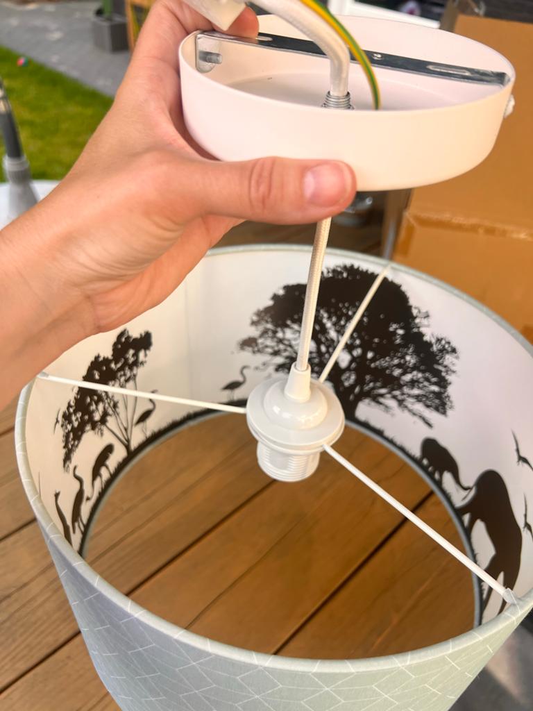 Hanglamp Kinderkamer Safari Dieren, Ophalen of Verzenden, Zo goed als nieuw, Stof, 50 tot 75 cm