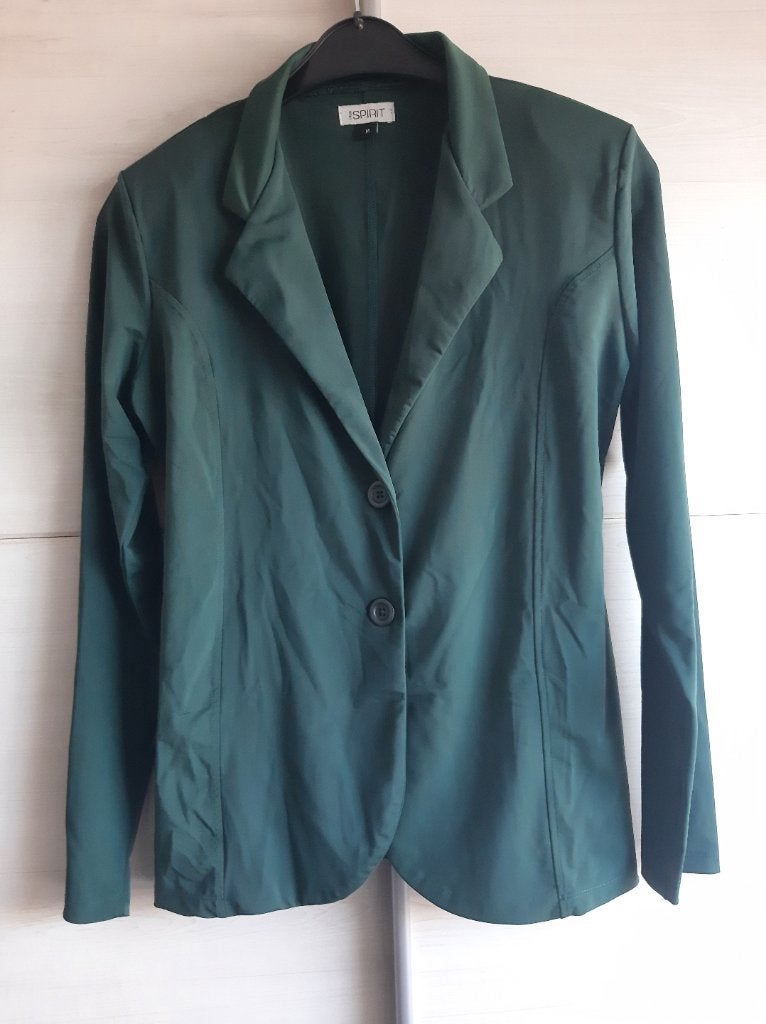 Groene travelstof blazer. maat M. Zo goed als nieuw, Kleding | Dames, Maat 38/40 (M), Ophalen of Verzenden, Jasje, Groen