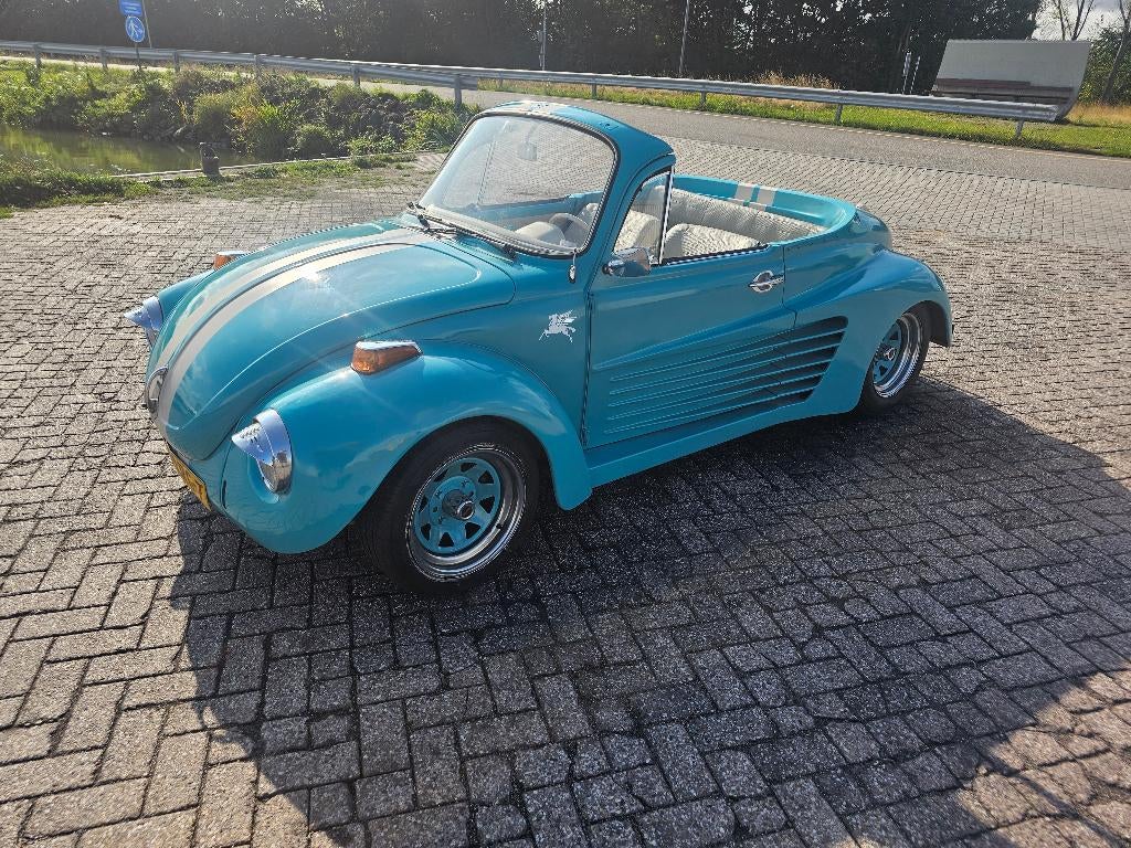VW Kever Cabrio 1303 Testarossa, Auto's, Volkswagen, Leder, Overige kleuren, Handgeschakeld, 44 pk