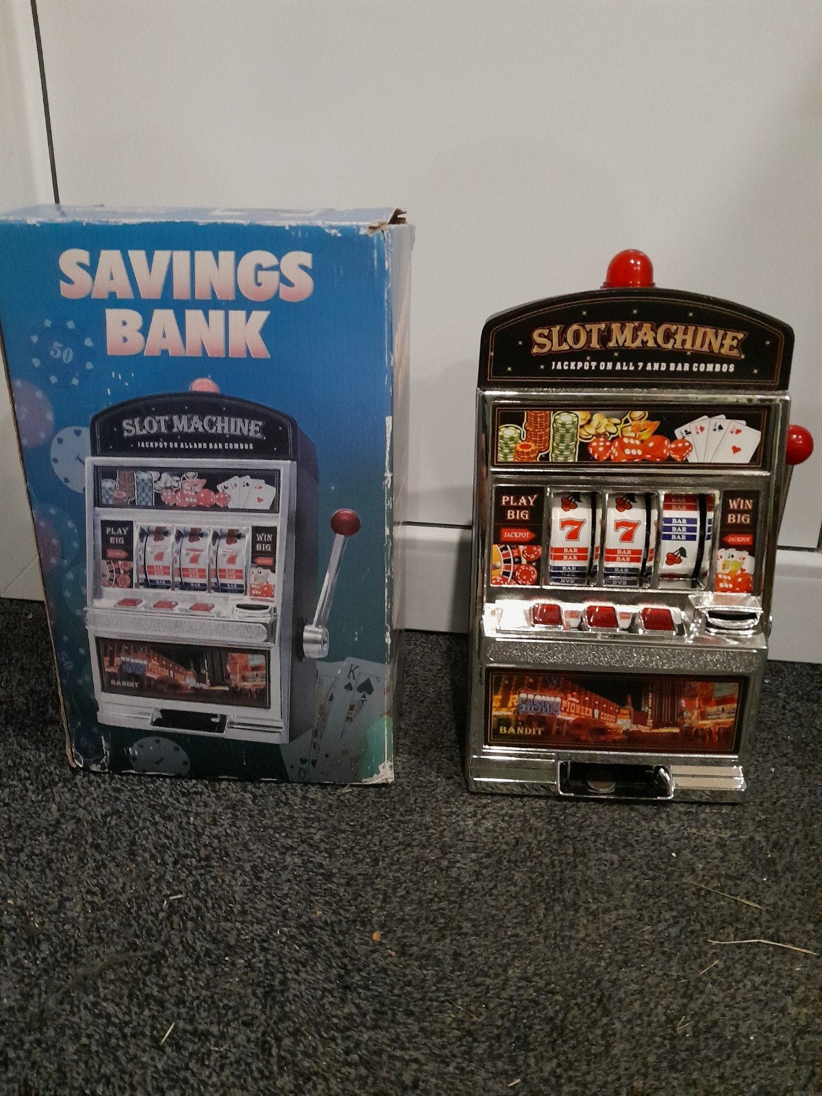 slotmachine gokkastje  in doos., Verzamelen, Euro, Ophalen of Verzenden, Gebruikt