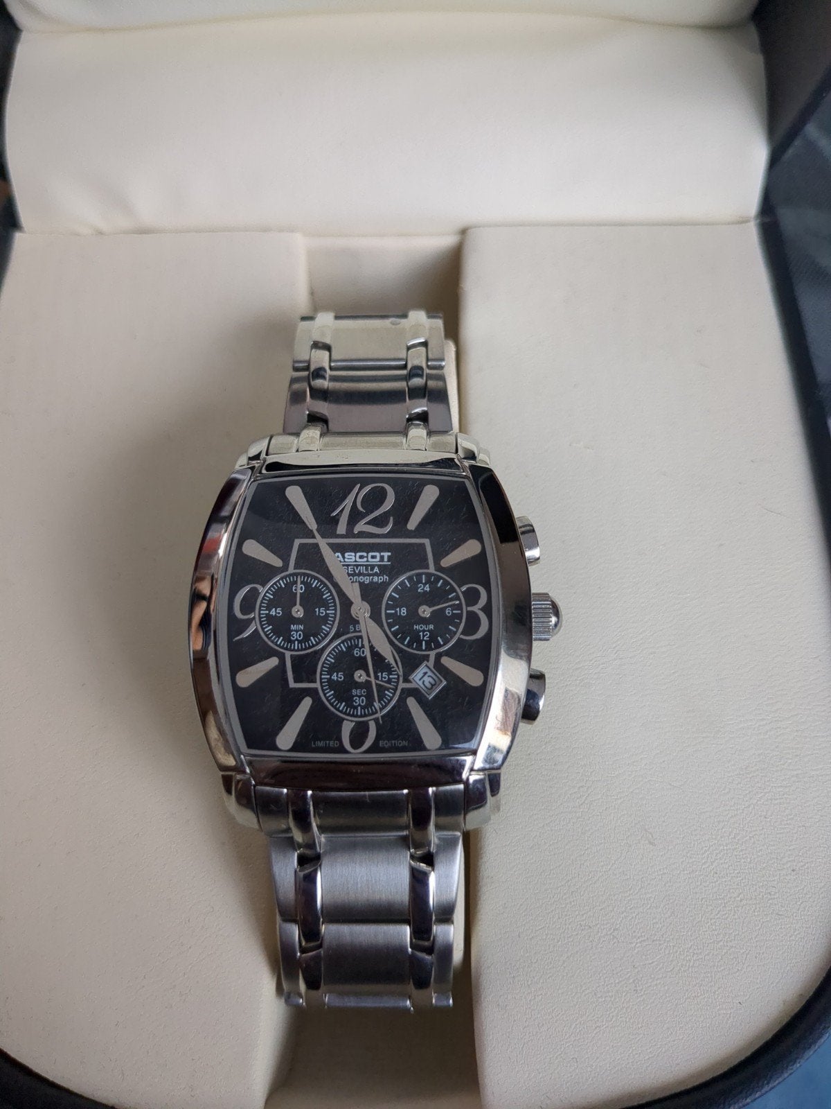 Ascot Sevilla Chronograaf Limited Edition Herenhorloge, Ophalen of Verzenden, Nieuw, Staal, Overige merken