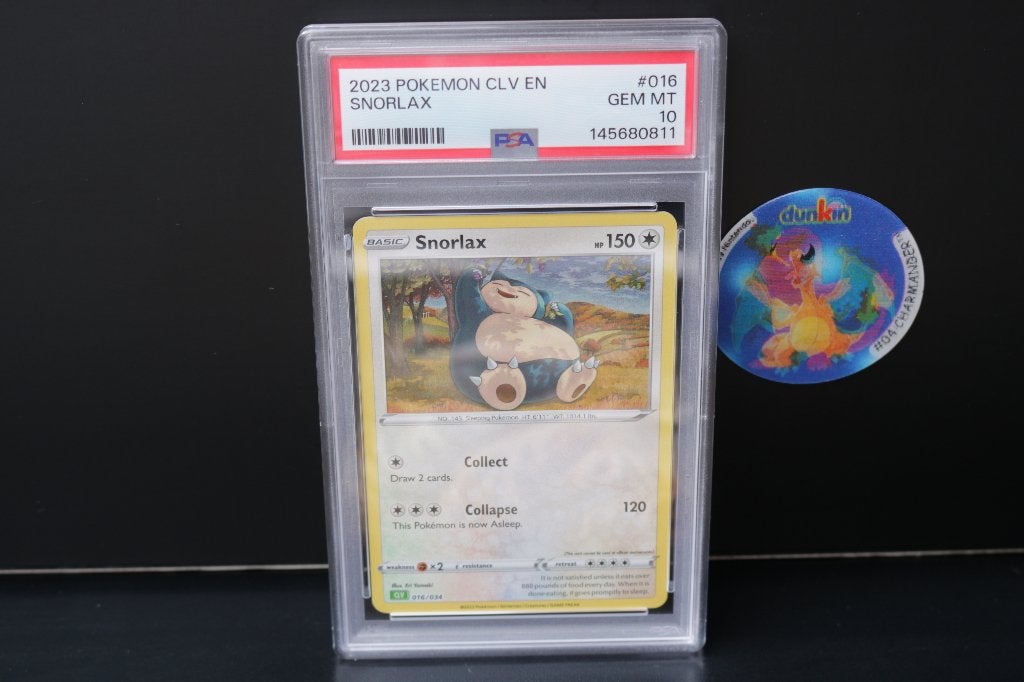 Pokemon PSA10 SNORLAX CLV EN Super mooie kaart, Ophalen of Verzenden, Zo goed als nieuw