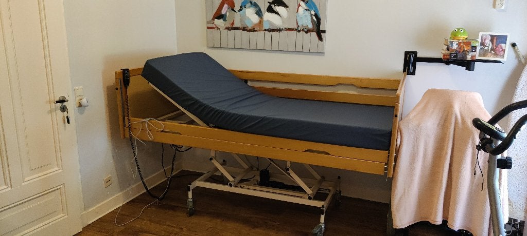 Elektrisch Hoog Laag Bed, Ophalen, Eenpersoons, Bruin, Metaal