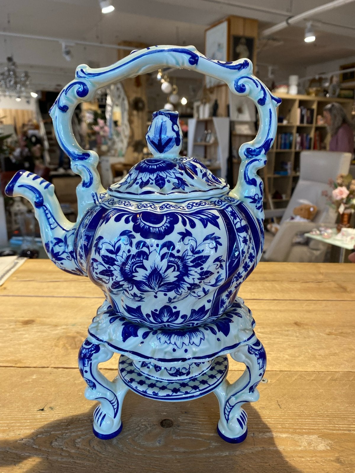 Delfts Blauwe Theepot met Warmer - Handbeschilderd, Ophalen