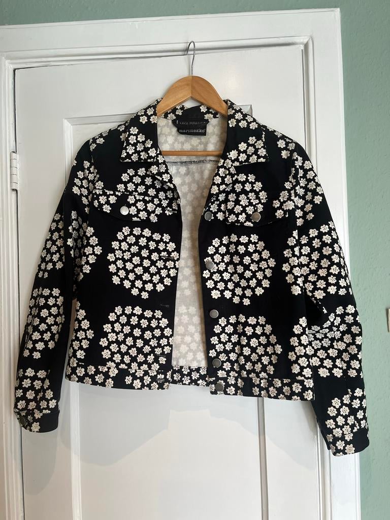 Marimekko jasje met bloemenprint - Maat 34 (XS), Ophalen of Verzenden, Zo goed als nieuw, Maat 34 (XS) of kleiner, Zwart