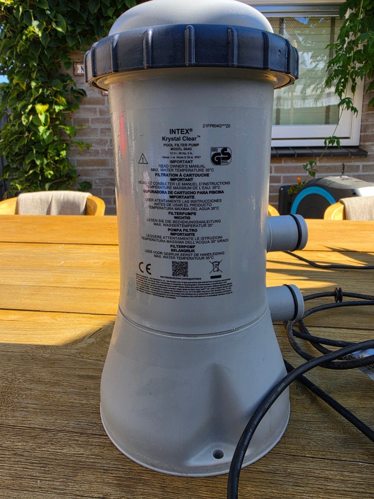 Intex Krystal Clear Zwembad Filterpomp 604G, Ophalen of Verzenden, Gebruikt, Zwembadpomp