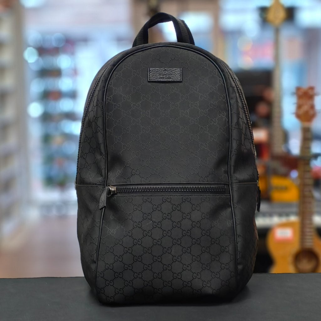 Gucci Nylon GG Guccissima Black Slim Backpack Travel Bag - I, Sieraden, Tassen en Uiterlijk, Gucci, Zo goed als nieuw, Support@gucci.com