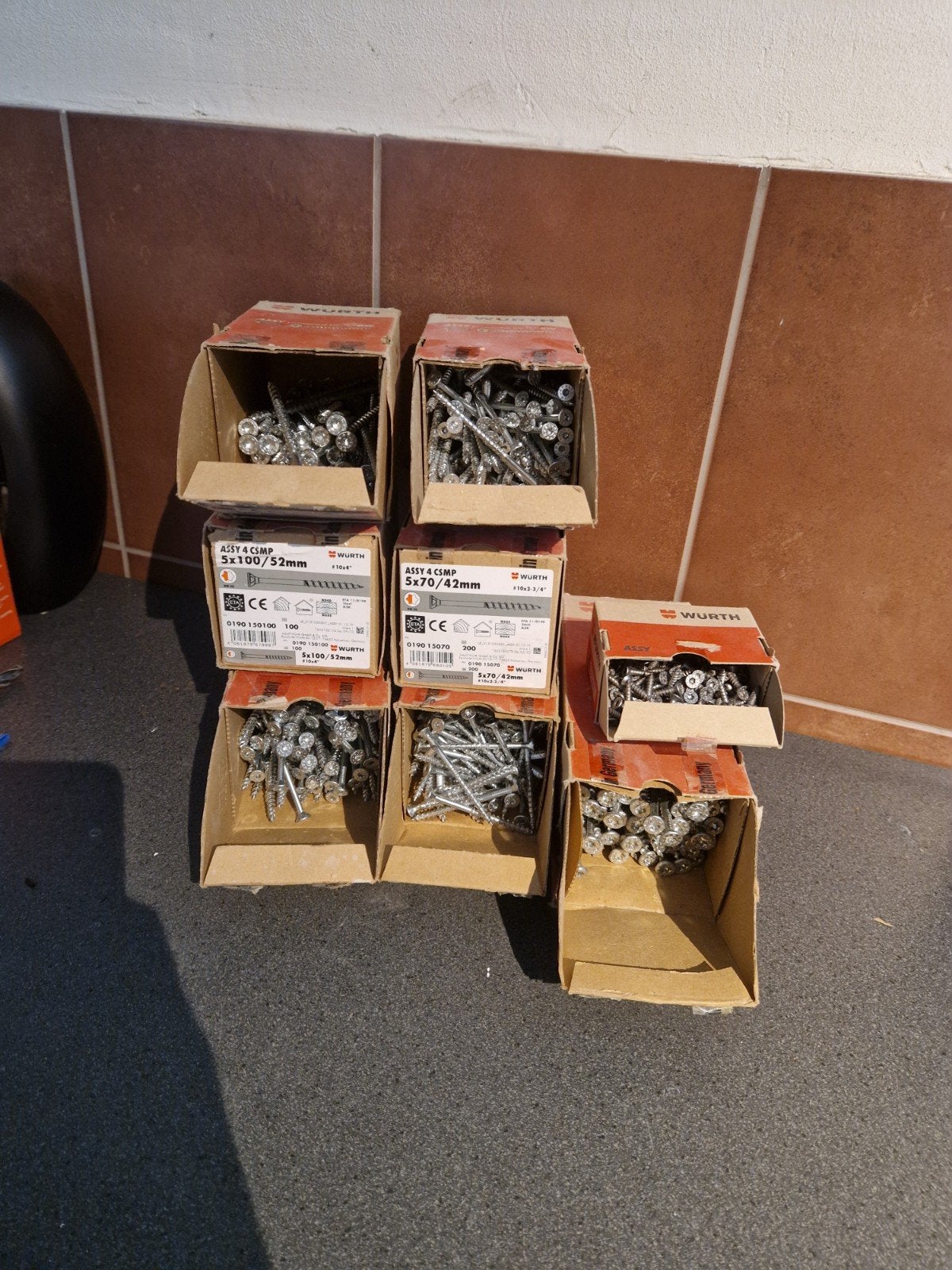 Partij wurth schroeven, diverse maten, Ophalen of Verzenden, Zo goed als nieuw, 50 tot 100 mm, Schroeven