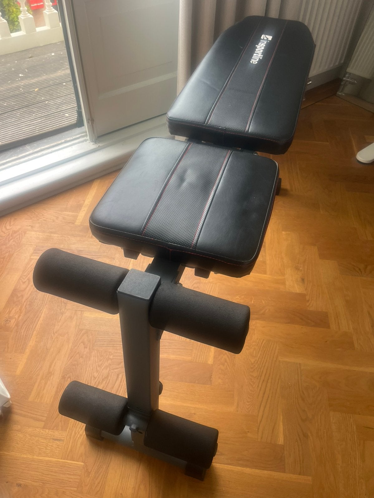 inSPORTline Fitnessbank verstelbaar + Leg Extension / Curl, Ophalen, Zo goed als nieuw, Benen, Fitnessbank