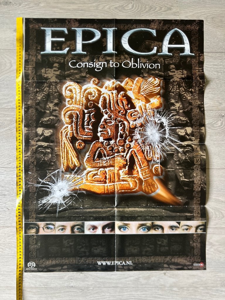 Epica Consign to Oblivion promo poster + info flyer, Ophalen, Rechthoekig Staand, Nieuw, A1 t/m A3