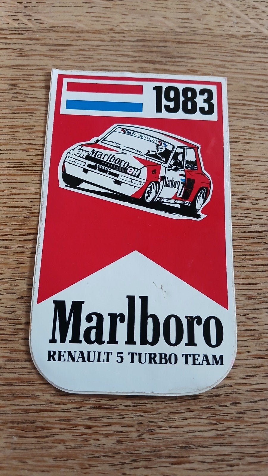 Sticker Marlboro Zandvoort race Renault 5 Turbo Team 1983, Verzamelen, Stickers, Ophalen of Verzenden, Zo goed als nieuw, Sport