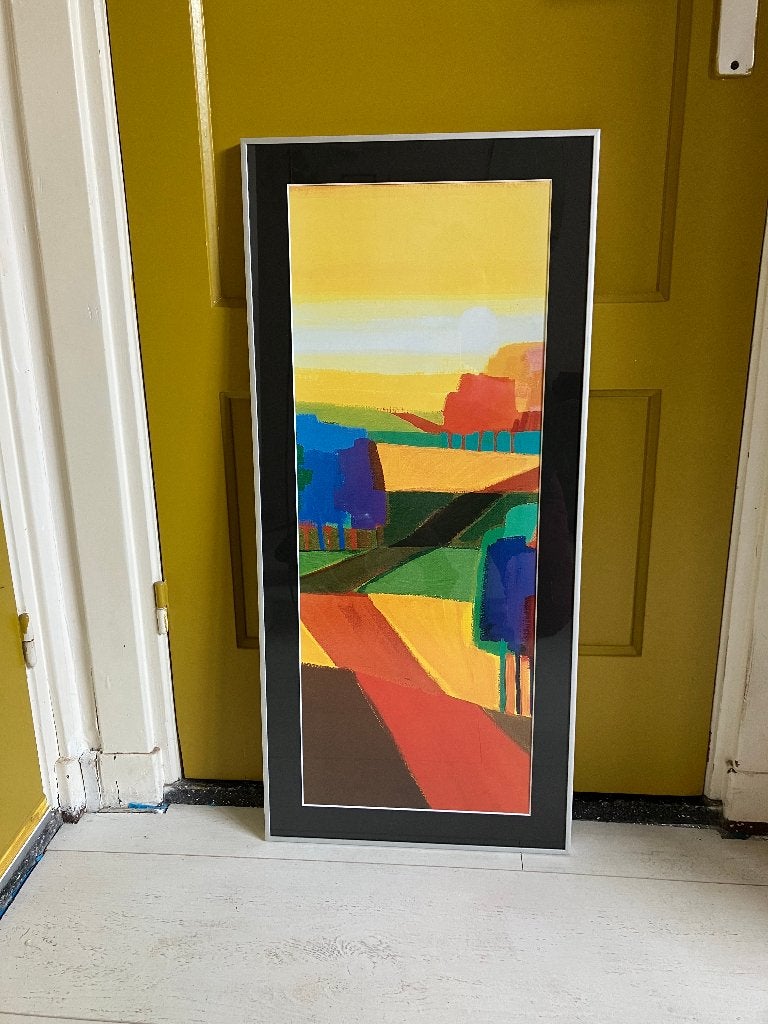 Ingelijste poster Ton Schulten afkomstig van de Expo Tilburg, Ophalen, Landschappen, Overige techniek