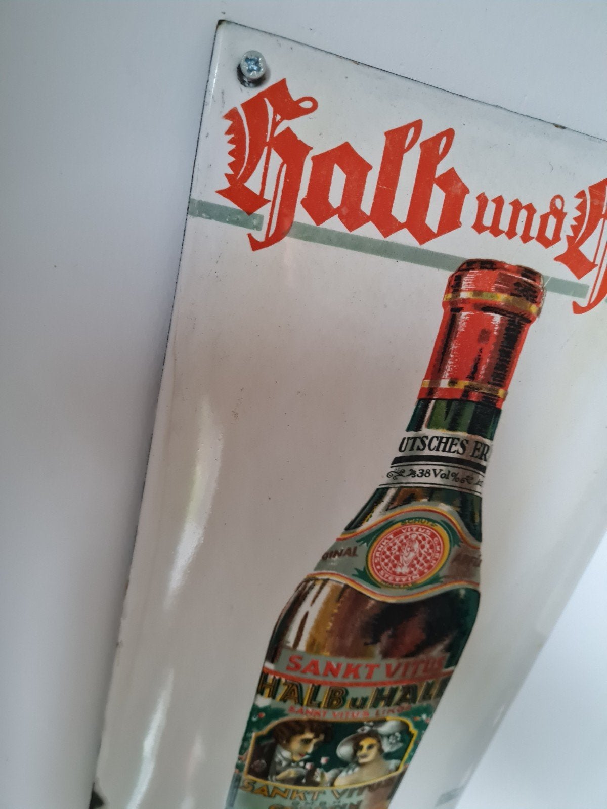 sanft vitus emaille schild 1930, Verzamelen, Ophalen of Verzenden, Zo goed als nieuw, Reclamebord
